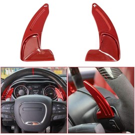 Voodonala - Funda compatible with palanca de cambio de volante Challenger compatible with Dodge Challenger 2015 2016 2017 2018 2019 (aleaci de aluminio rojo)