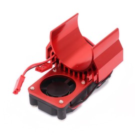 Rcawd Cooler Heatsink Heat Sink Motor 540/545/550 FIT WITH TWO Fans Cooling Head Vent Top JST Alloy Aluminium for 1/10 RC Hobby Model HSP HPI WLtoys Himoto Tamiya 1 PC