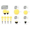 HomeVss, Stoneware Square 16pc Dinnerware Set, Inside Shiny Yellow +