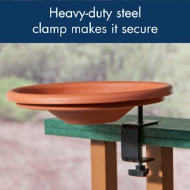 Audubon by Woodink 990997 NABATH Deck Mount Bird Bath, 1 Quart Cap, Tan