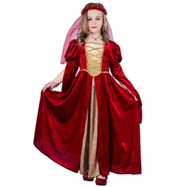 SEA HARE Medieval Renaissance Girls' Princess Dress (S: 4-6 Years)