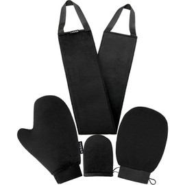 Yvoier Self Tanning Mitt Applicator Kit 4 in 1 Self Applicator Set with Exfoliating Glove,Tan Mitt Applicator, Tanning Back Lotion Applicators for Your Back,Face Mitt for Tanning Lotion, Spray, Mousse