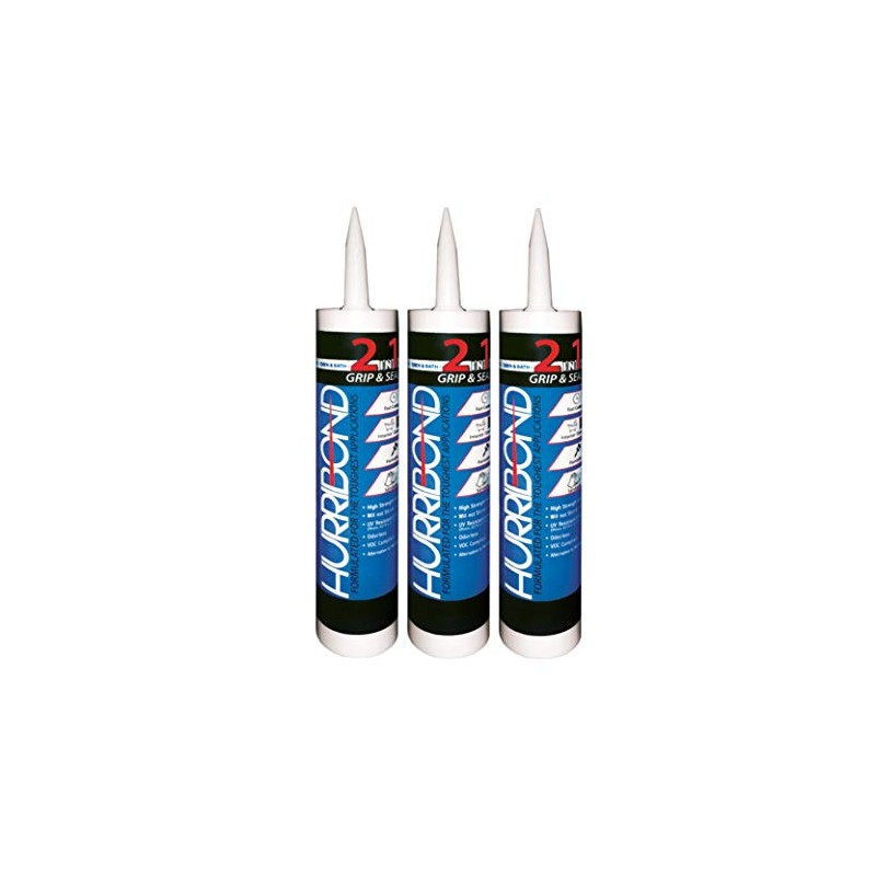 Hurribond 2-in-1 Adhesive and Caulk 3-Pack Gray