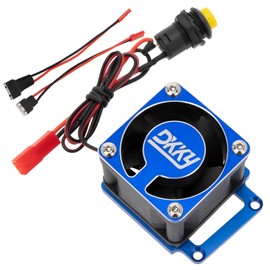 DKKY RC Car Motor Cooling Fan Heatsink with 21000 RPM High Speed 4028 Cooling Fan, Aluminum Alloy Cooling Fan, RC Motor Radiator for Sledge 1/8 Scale 4WD Monster Truck RC Car Blue