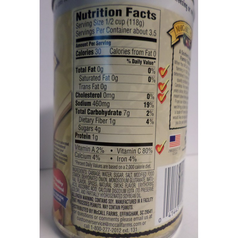 Margaret Holmes Seasoned Cabbage, Pack of 2, 15oz. Cans