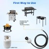 WADEO 10FT Propane Regulator and Hose with Elbow Adapter for
