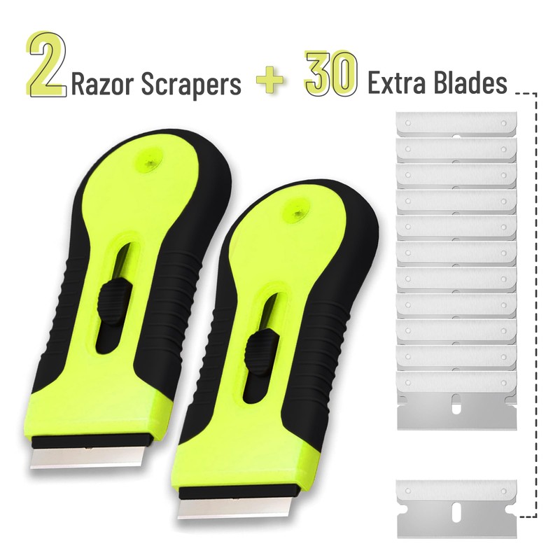 Bates- Razor Blade Scraper Tool Set, 2 Pack, Black &