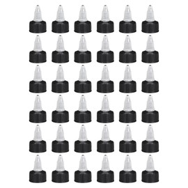 QUARKZMAN Pack of 36 Twist Top Cap 24/410 Black Dosing Bottle Replacement Caps for Crafts, Art, Glue, Liquids