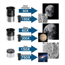 FlyGala Telescope for Kids and Adults,80mm Aperture 600mm Focal Length Beginners Astronomical Telescope for Adults high Powered (30X-750X),Refractor Astronomy telescopes Kids 6-8 8-12 Over 5 Year Old