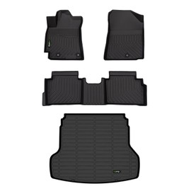 HAFIDI® Floor Mats & Cargo Liner Set Fit for 2019-2024 Kia Forte All Weather Protection TPE Anti-Slip Automotive Full Set Floor Liners Custom Accessories - Black