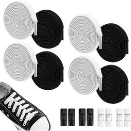4 Pares Cordones Elásticos para Zapatos, Agujetas para Tenis, Agujetas Elásticas, Hebilla, Cordones de Silicona para Adultos, sin Nudos, Ajuste Perfecto para Todo Tipo de Zapatos