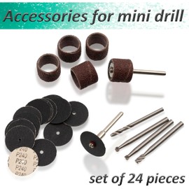 AERZETIX - C77471-30-Piece Sanding Set Wood Milling Drill Bit Holder Disc Sandpaper Sheets on Shaft for Screwdriver Rotating Multifunction Tool - Polishing Deburring