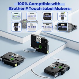 VolenGo Label Maker Tape Clear Replacement for Brother TZe131 TZ131 Labeling Tape Laminated Ptouch Tape 12mm 0.47 Inch Black on Clear, Compatible with Brother P-Touch PT-D210 PT-H220 PT-D600, 5-Pack