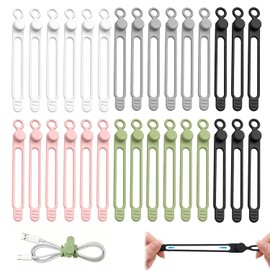Organizador de Cables de Datos,Cord Cable Organizer，Bridas de Silicona Multifuncionales，2026 Brid...