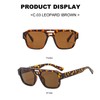 Long Keeper Retro Pilot Double Bridge Rectangle Pilot Sunglasses for