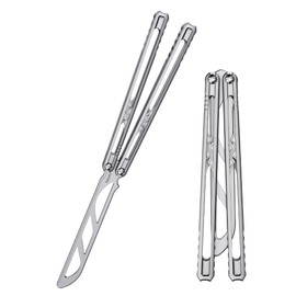 Nabalis Canyon Balisong Trainer Butterfly Knife Balisong, With Stainless Steel Handle & Blade Balisong Trainer, Unsharpened, for Practicing Flipping, Blunt Practice, No Edge Tool