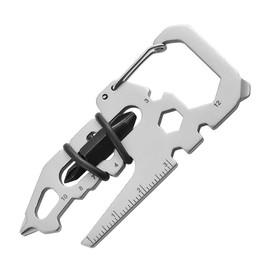 Multifunctional 15-in-1 Stainless Steel Tool Card with Carabiner - Compact and Portable Solution for Outdoor Adventures, DIY Projects and Everyday Repairs