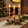 Aulaygo 2PCS Woodland Winter Cardial Flameless Taper Candles
