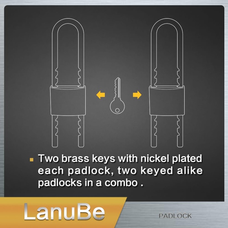Lanube Solid Brass Cabinet Locks with Keys U Lock with