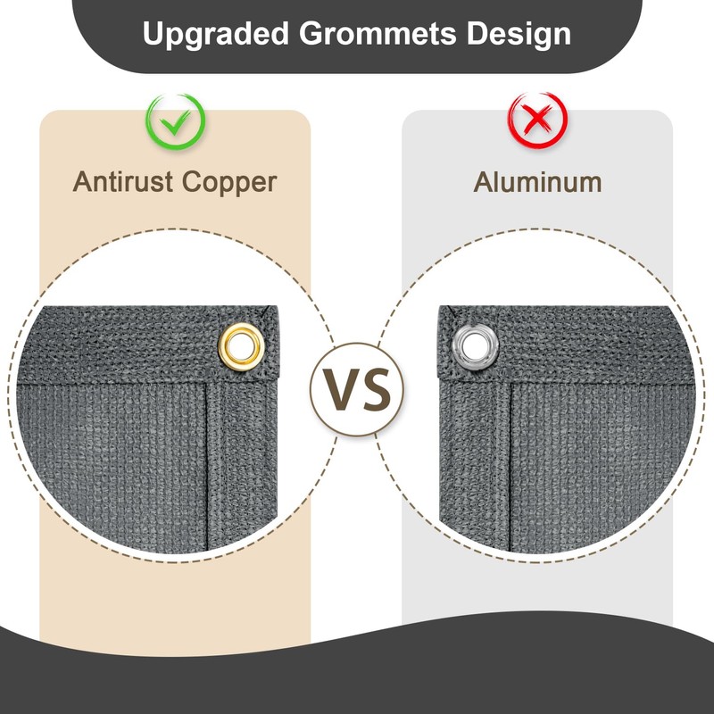 LOVE STORY Sun Shade Cloth with Grommets 4/6/8/10/12/14/16 Pergola Shade