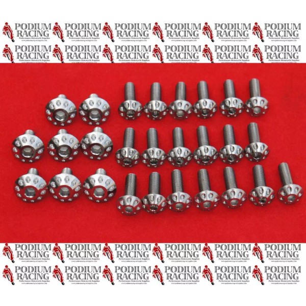 Podium Racing LLC DUCATI 848 SILVER TITANIUM FAIRING SCREWS /
