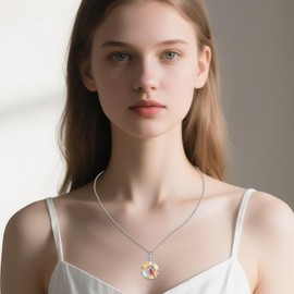 HUKKUN Red Cardinal Cremation Urn Necklace for Ashes Sterling Silver Crystal Red Bird Memorial Ashes Keepsake Jewelry Gift for Women