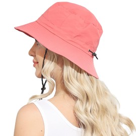 Womens Packable Waterproof Bucket Hat Men UV Protection Sun Hat, Watermelon