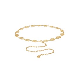 CHIC DIARY Metal Chain Belt Women's Fashion Elegant Waist Belt Gold Leaf Shape Waist Belt Dress Belt Decorative Belt, gold