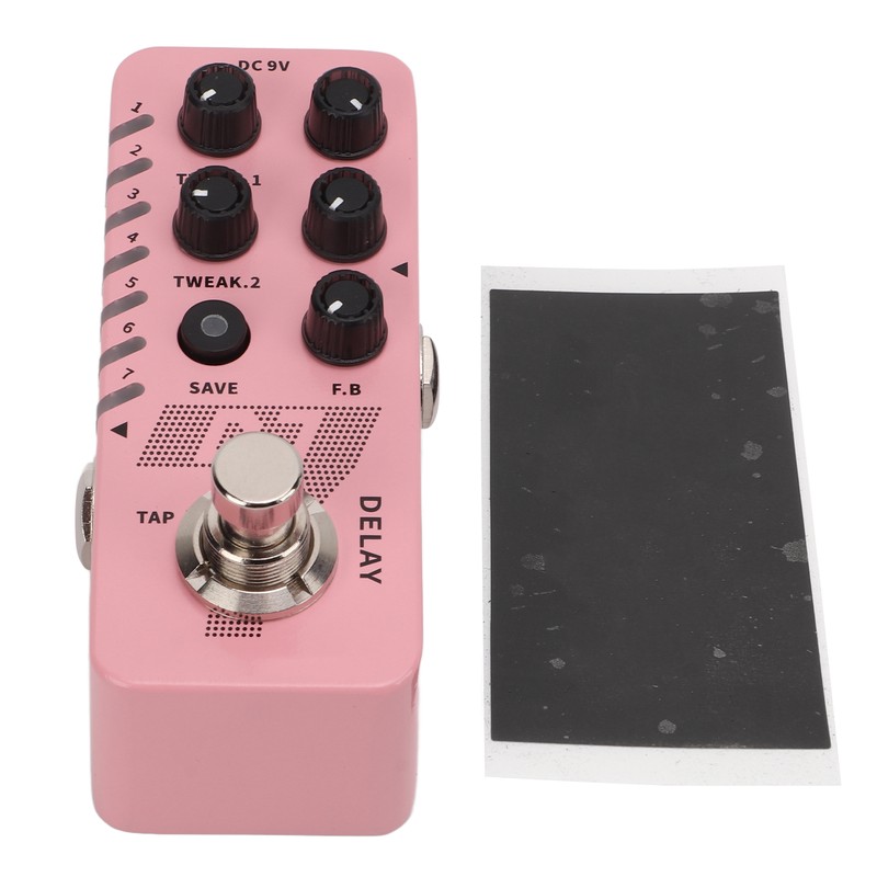 Digital Delay Pedal Metal Pink Guitar Looper Effect Pedals with
