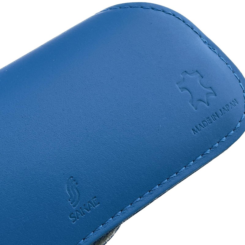 SAKAE F-20 TR700 Genuine Leather Glasses Case, blue