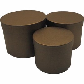 INERRA Flower Hat Boxes Florist Box Vase - Set of 3 (Copper Brown)