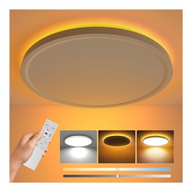 Antree LED Ceiling Light, 30 W 3600 lm, Stylish Ceiling Fixture with Indirect Night-Light, Dimmable and Color-Adjustable, Ultra-Slim Design, Ambient Night-Light, Electric Fluorescent Light with Remote