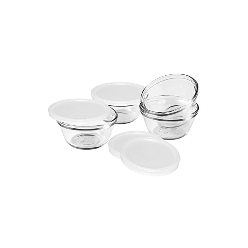 Anchor Hocking Glass Ramekins, 6 Ounce Glass Custard Cups with