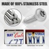 4Sets Black Anti Theft License Plate Screws Kits, Rustproof Stainless