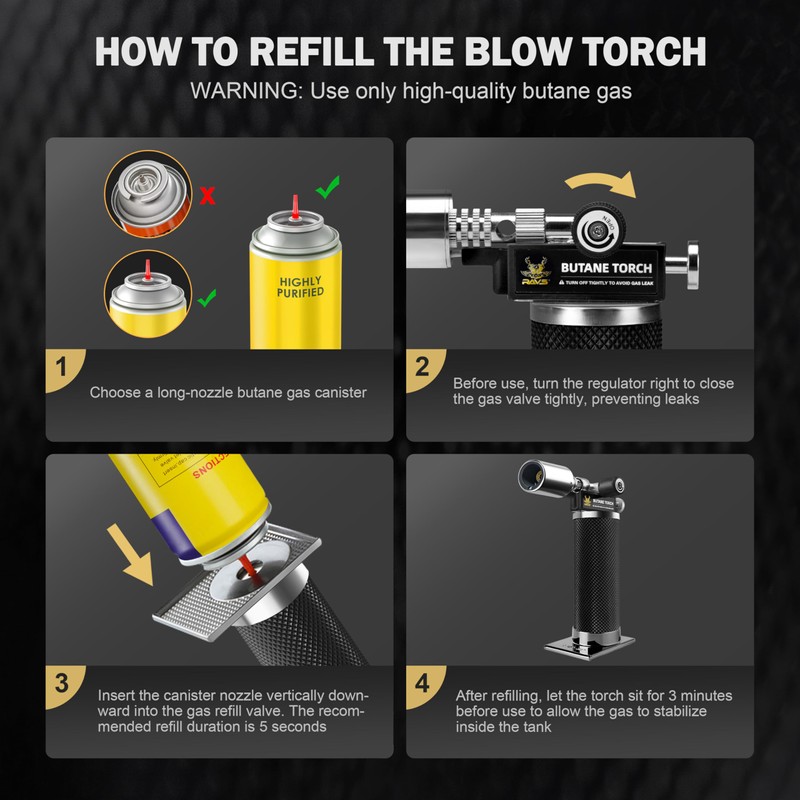 RAVS Butane Torch Lighter, Christmas Stocking Stuffers Gifts for Men