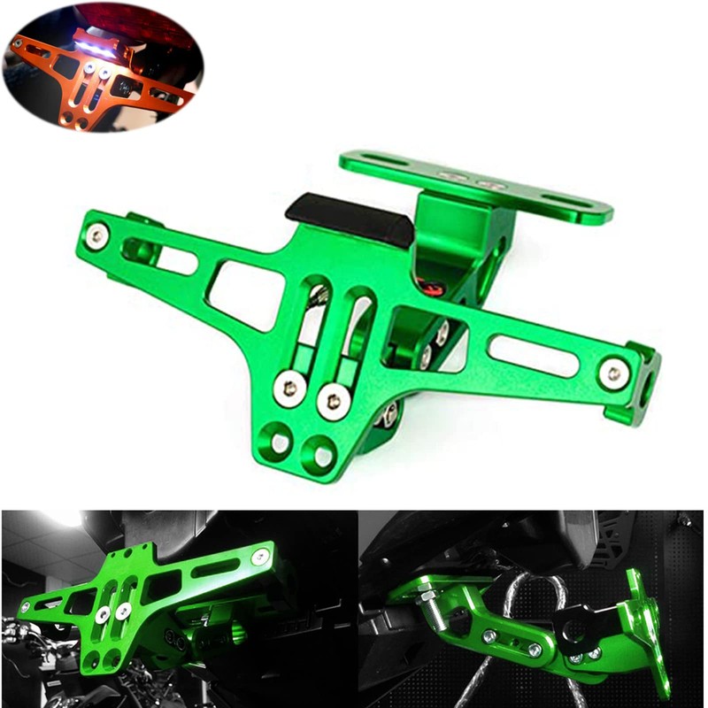 Motorcycle Fender Eliminator License Plate Bracket Rear Holder with LED