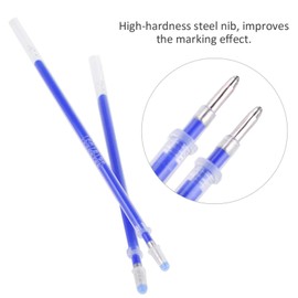 Pack of 100 Blue High Temperature Pen Refills, Heat Erasable Fabric Refills for Dressmaking, Sewing, Quilting, Dressmaking