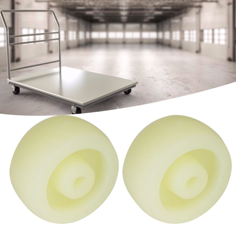 10pcs White Nylon Wheel 2.5 Inches Nylon Round Pulley Caster