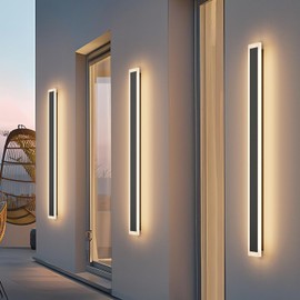 Coinmit 2 Pack 39.4in Long Outdoor Wall Light,Modern LED Exterior Wall Sconce IP65 Waterproof 3000K Exterior Wall Mount Lighting for Garage Porch