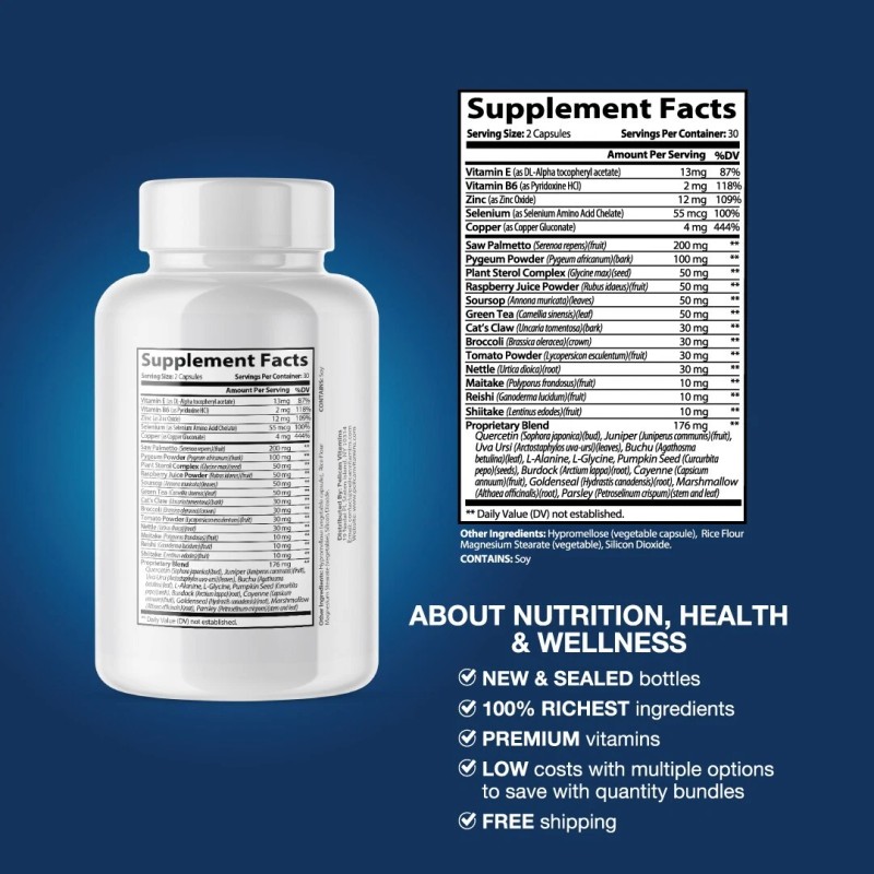 Pelican Vitamins ProstaEase- Prostate Support- 4 Bottles- 240 Capsules