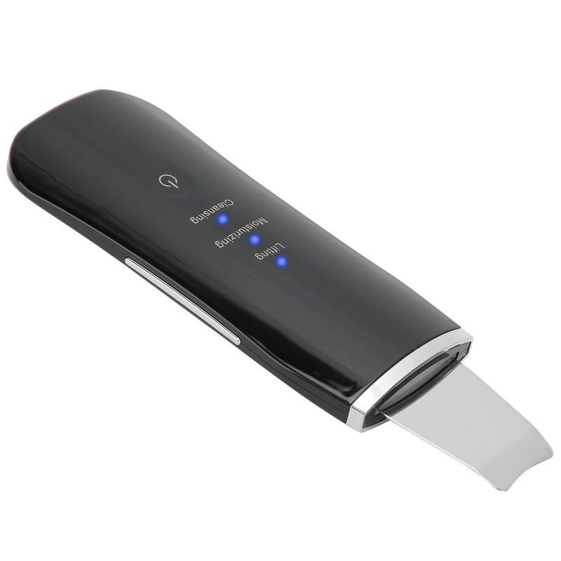 Face Skin Scrubber USB Rechargeable Peeling Machine Ultrasonic Exfoliating SkinCare(Black