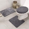 MIFXIN Bathroom Rug Set 3 Piece Shaggy Soft Non-Slip Bath