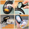 4pcs Clear Figure Display Bag with Keychain Pompom Ball Portable