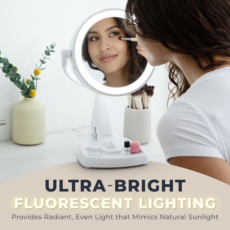 Zadro 11" W Max Bright Fluorescent Lighted Makeup Mirror with