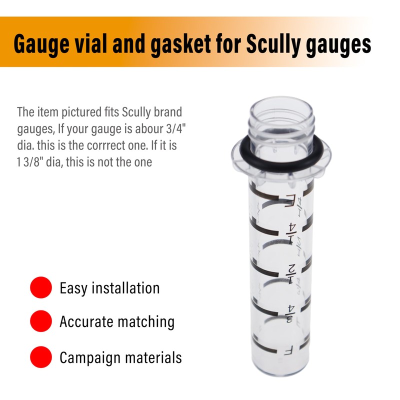 xyocx 10159 Replacement Gauge Vial & Gasket Scully Gauge Crystal