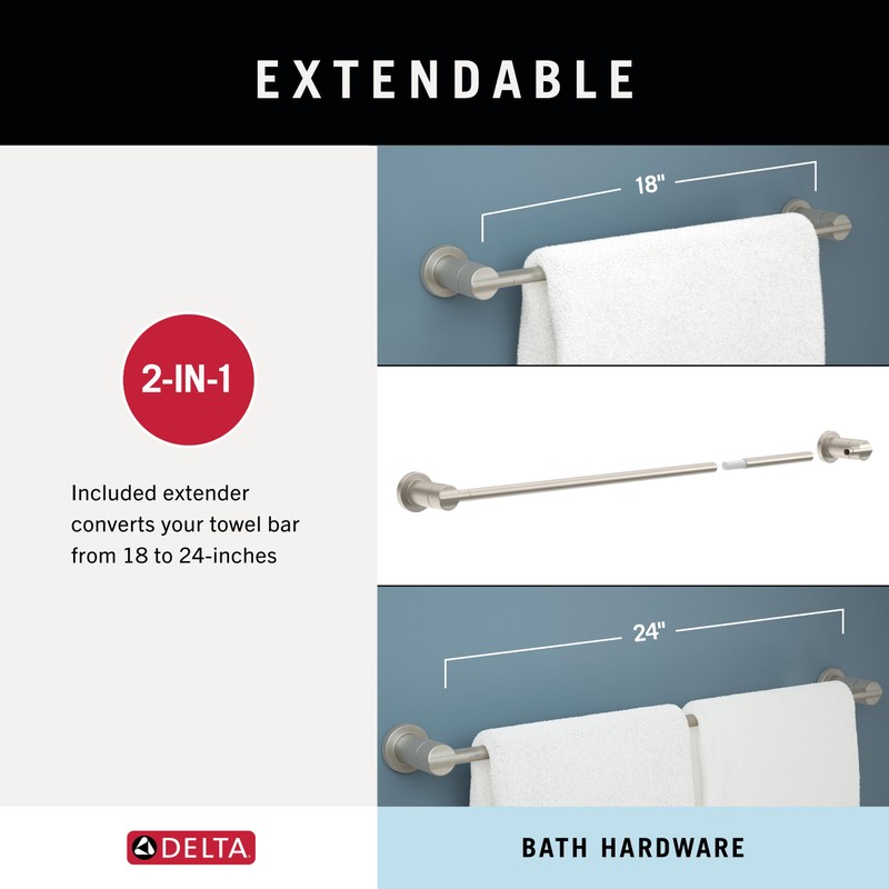 Delta Nicoli (4-Pack) Bathroom Set Matte Black 18" Towel Rack,