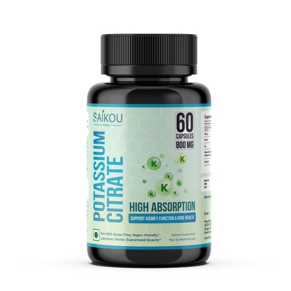 Potassium Citrate 800 mg High Absorption Potassium Supplement - 60