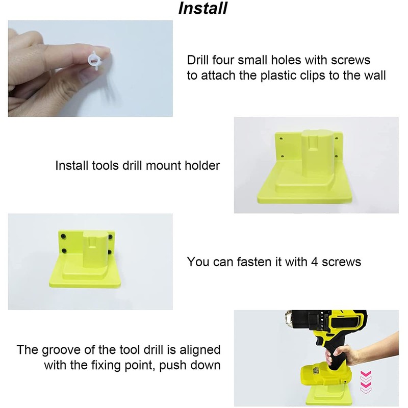 5 Packs Tool Holder Dock Mount for Ryobi 18V Drill