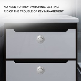 Exogio 10 Pieces Push Button Lock Locks Cabinet Drawer Keyless Door Lock Metal Push Button for RV, Yachts, Boats, RV Camping Cabinet, Caravan