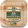 Indie Palm 10 Inch Square Disposable Palm Leaf Plates –